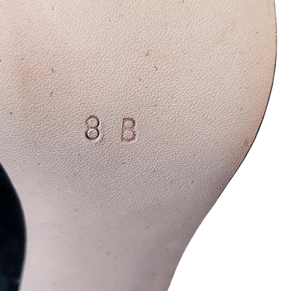 NWTB Sacha London Blanca Black Leather Suede Pointy Toe Slingback Heels Size 8B - Picture 14 of 15